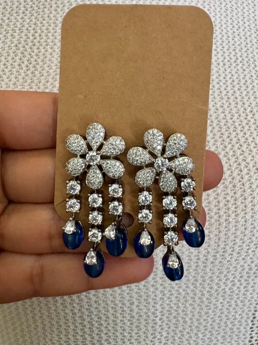 Fleur Rhodium Plated Earrings